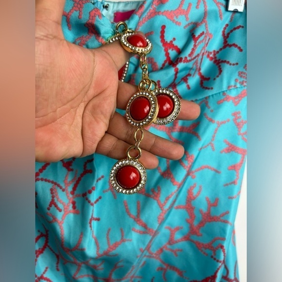 Lilly Pulitzer Jubilee Rare Blue coral 100% Silk sz 2 Mini dress Strapless fairy - Picture 5 of 13